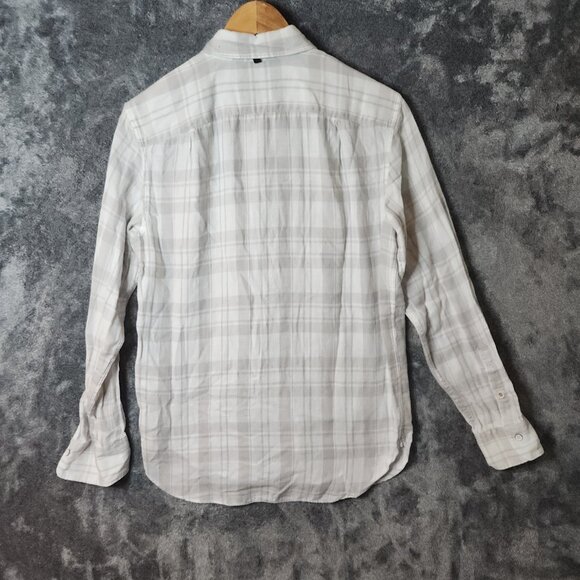 Rag & Bone Shirt Mens Small Gray White Plaid Button Down Long Sleeve Cotton - Picture 8 of 10